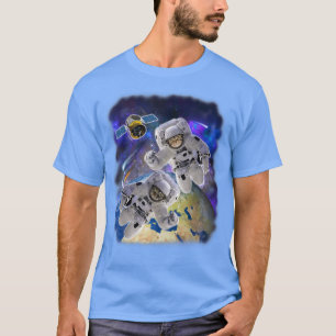 Camiseta Astronautas De Gato Do Espaço Planeta De Gatinhos