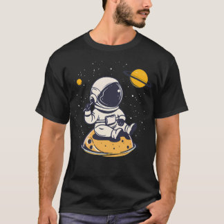 Camiseta Astronautas De Sonhos Cósmicos Em Explor Espacial