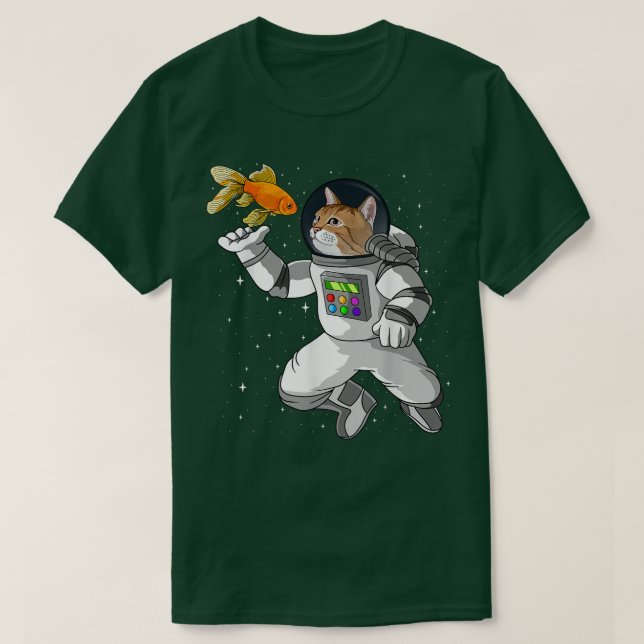 Camiseta Astronautas do Gato O espaço cosmonauta fantasia a (Frente do Design)