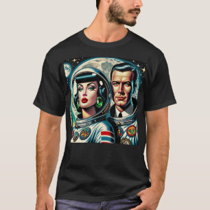 Camiseta Astronautas Espaciais Retro