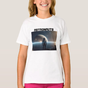 Camiseta Astronautas flutuando no universo