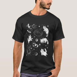 Camiseta Astronautas Gatos Engraçados Galáxias Espaciais Ga