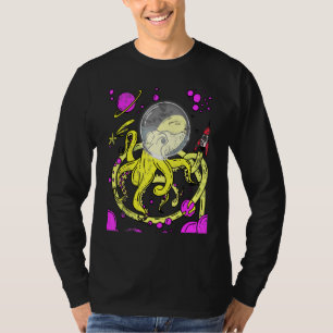 Camiseta Astronautas Gigantes de Octopus Vintage Flying Squ