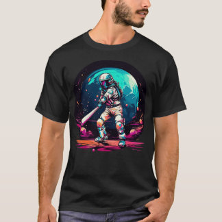 Camiseta Astronautas jogando beisebol no espaço