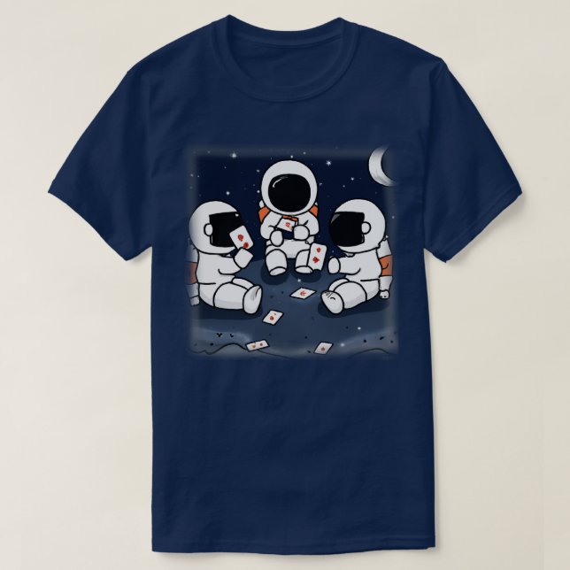 Camiseta Astronautas Jogando No Espaço 1 (Frente do Design)