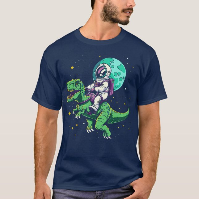 Camiseta Astronautas montando TRex (Frente)