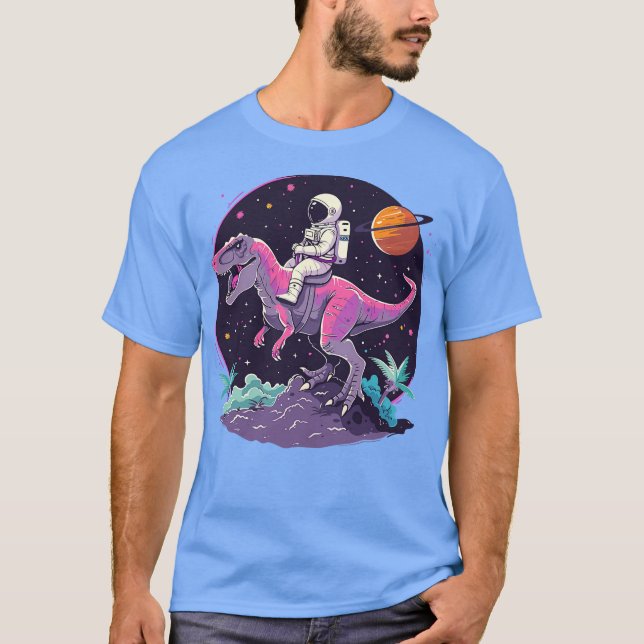 Camiseta Astronautas montando TRex 1 (Frente)