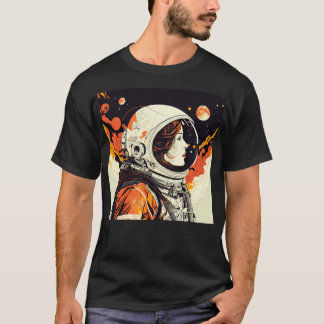 Camiseta Astronautas Mulheres Pop de Arte Nasa Retro Arco-Í