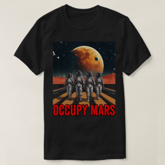 Camiseta Astronautas PA58 Andando em Marte Colonizando Mart