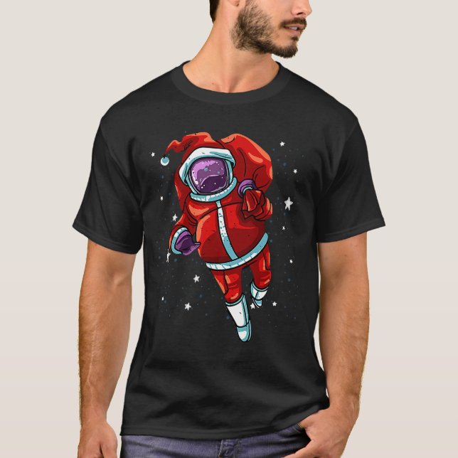 Camiseta Astronautas Papais noeis do Natal Espaço do Natal (Frente)