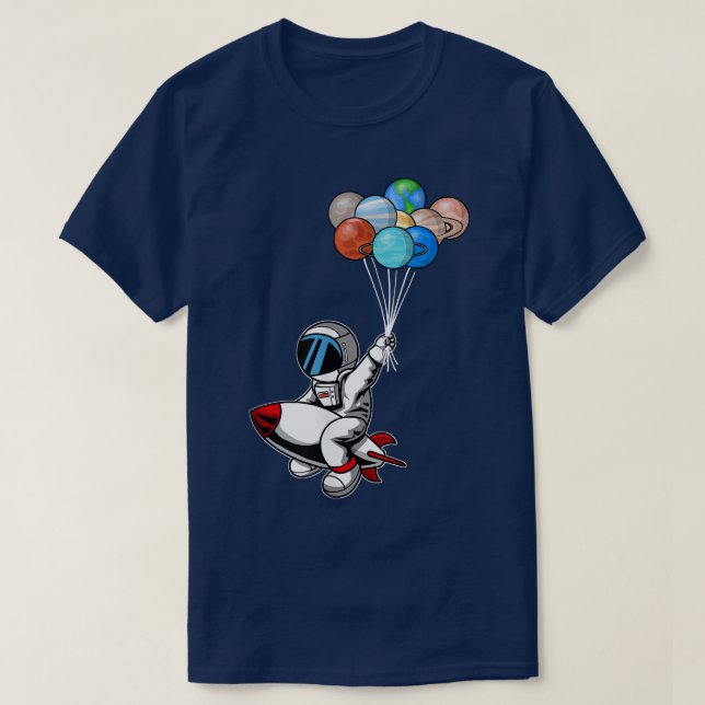 Camiseta Astronautas Planetas Explorador Espacial Externo - (Frente do Design)
