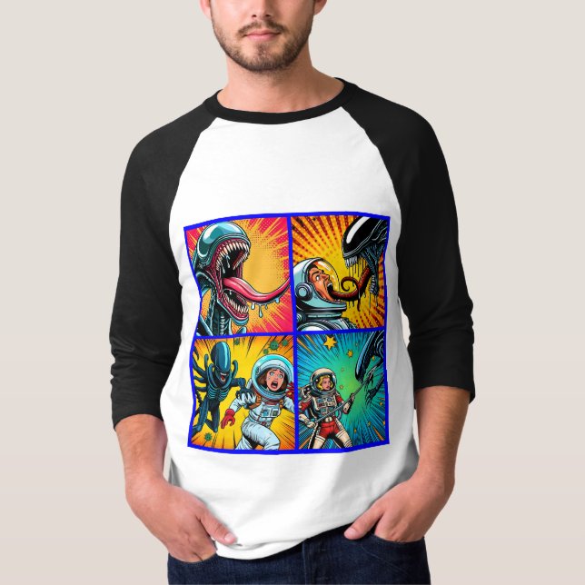 Camiseta Astronautas vs Alienígena (Frente)
