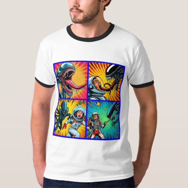 Camiseta Astronautas vs Alienígena (Frente)