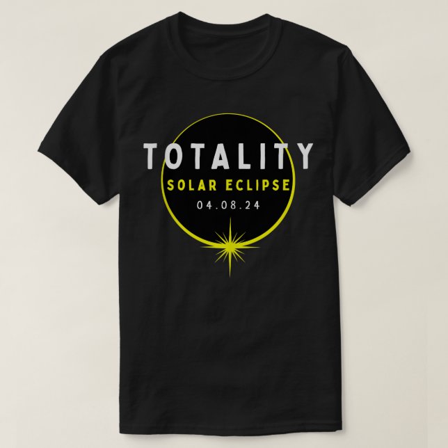 Camiseta Astronomia Amplia Total Eclipse Solar 2024 Totalid (Frente do Design)