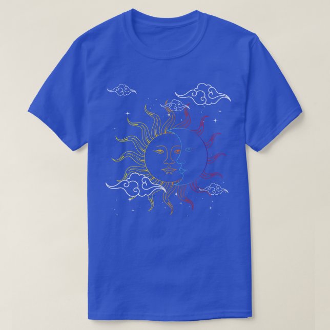 Camiseta Astronomia Boho Sun Moon Celestial Astrologia (Frente do Design)
