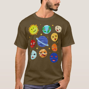 Camiseta Astronomia de planetas cubanos do sistema solar es