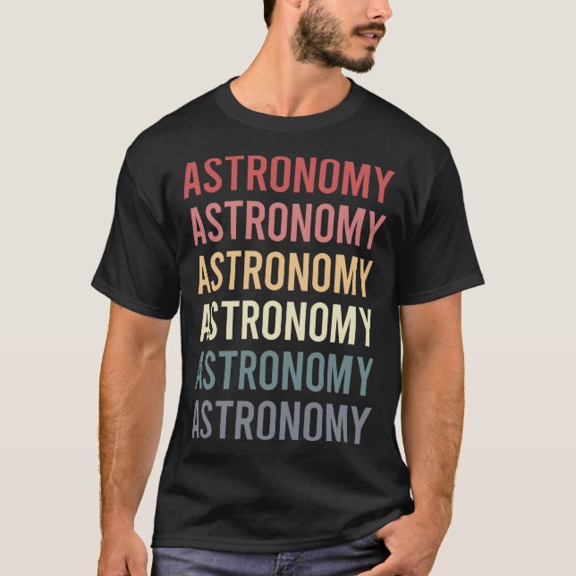 Camiseta Astronomia de Texto Retro (Frente)