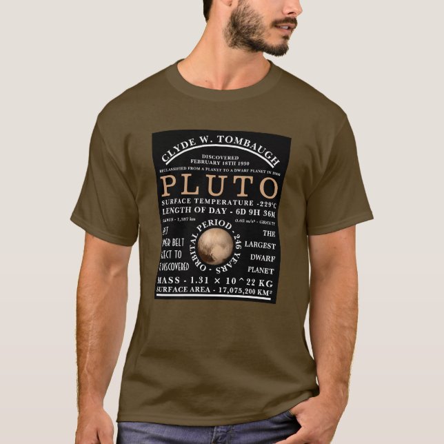 Camiseta Astronomia Detalhada do Plutão do Planeta Anão (Frente)