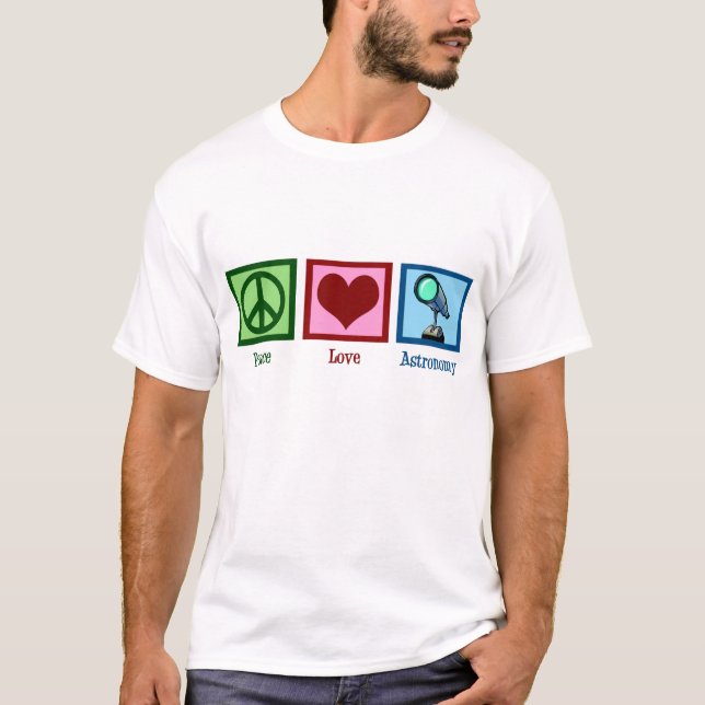 Camiseta Astronomia do amor da paz (Frente)