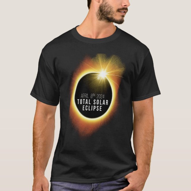 Camiseta Astronomia  Eclipse Solar Total 2024 Totalidade 04 (Frente)