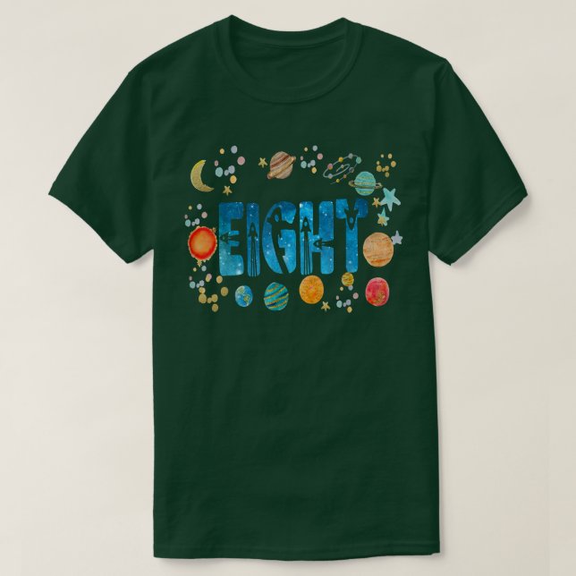 Camiseta Astronomia engraçada de 8 anos, 8 anos, aniversári (Frente do Design)