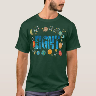 Camiseta Astronomia engraçada de 8 anos, 8 anos, aniversári