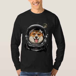 Camiseta Astronomia Espacial de Exploração do Cão de Corgi