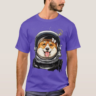 Camiseta Astronomia Espacial de Exploração do Cão de Corgi