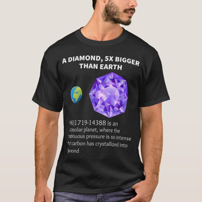 Camiseta Astronomia Galáxia Fato Planeta Diamante (Frente)