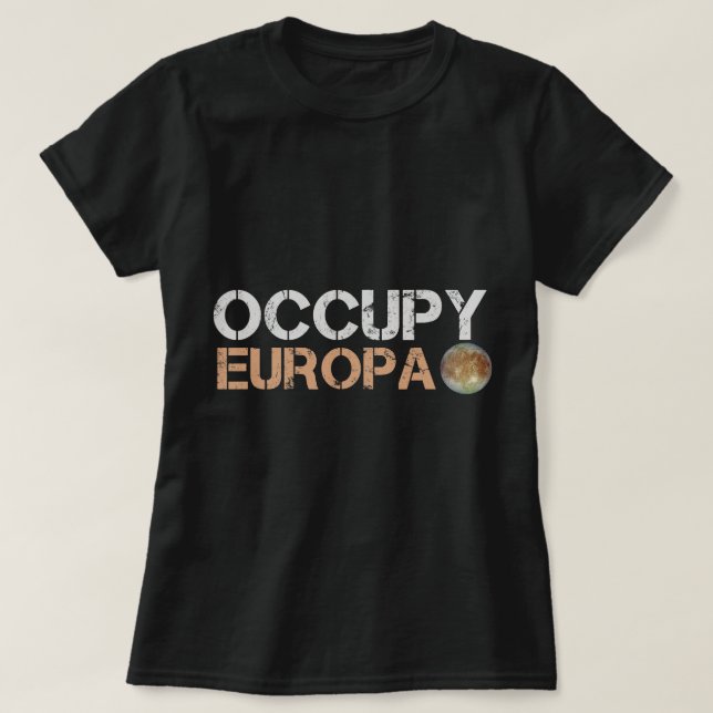 Camiseta Astronomia Ocupada pelo Lago Europa Júpiter Lua So (Frente do Design)