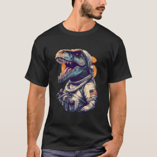 Camiseta Astronomia Planeta Espacial Astronauta T Rex Dinos