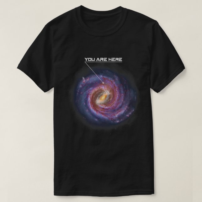 Camiseta Astronomia Por Aqui Você Está Astronomia Via Látea (Frente do Design)
