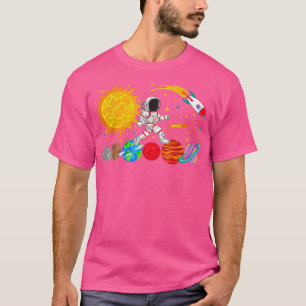 Camiseta Astronomia Sistema Solar Astronauta Pulando Planet