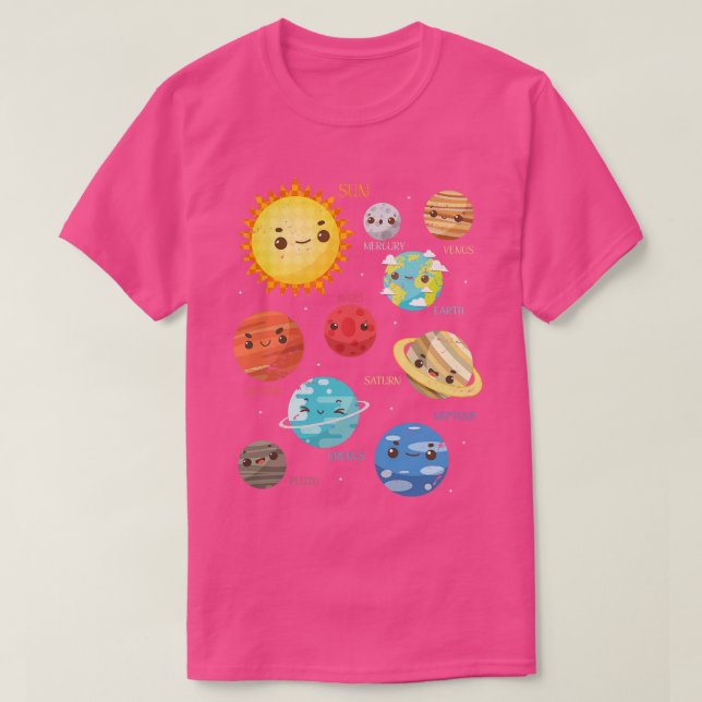 Camiseta Astronomia Solar System Sun Planet (Frente do Design)