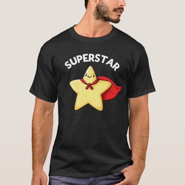 Camiseta Astronomia Super Star Funny Pun Dark BG (Frente)