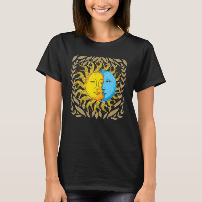 Camiseta Astronomia Universo Boho Sol Lua Corpo Celeste Com (Frente)