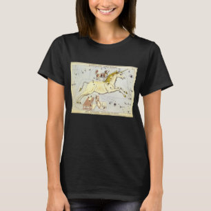Camiseta Astronomia Vintage, constelação Monoceros Unicorn