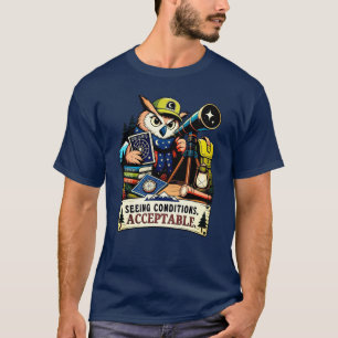 Camiseta Astrônomo Coruja Sob as Estrelas