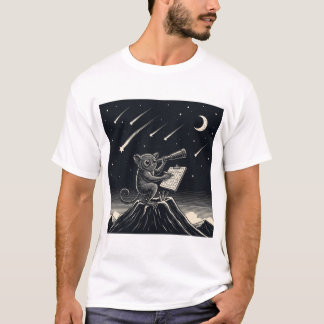 Camiseta Astrônomo Monocromático Tarsier - Arte Noturna