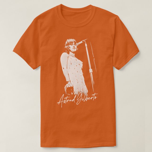 Camiseta Astrud Gilberto Retro Original Fan Design (Frente do Design)