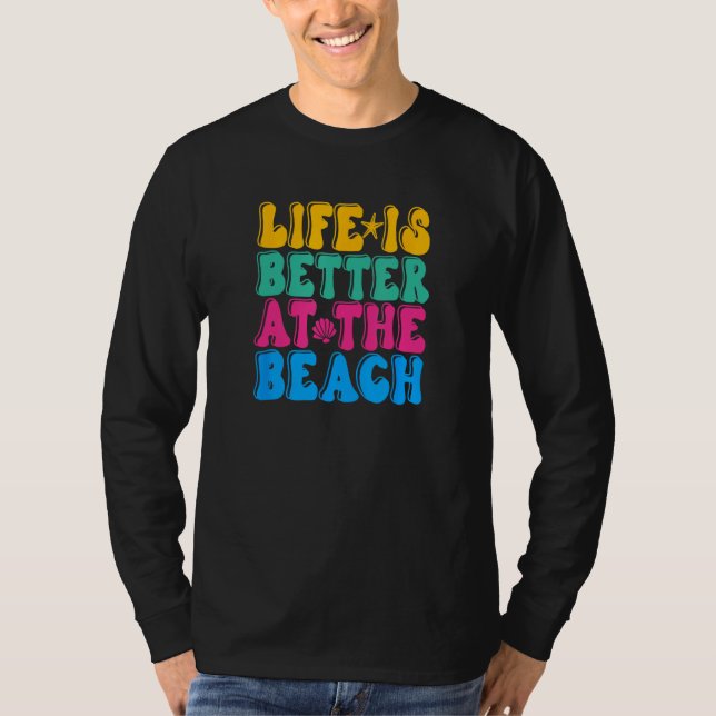 Camiseta At The Beach Summer Vibes Travel Vacation (Frente)