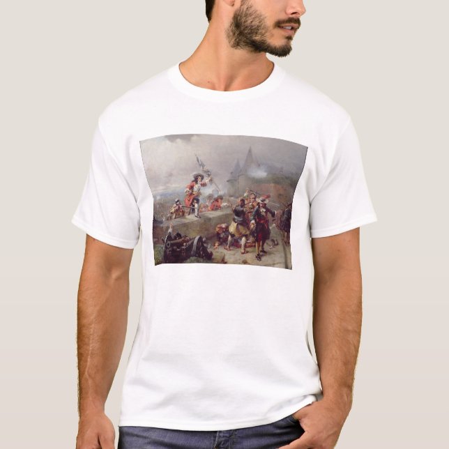 Camiseta Atacando os Battlements (óleo em canvas) (Frente)