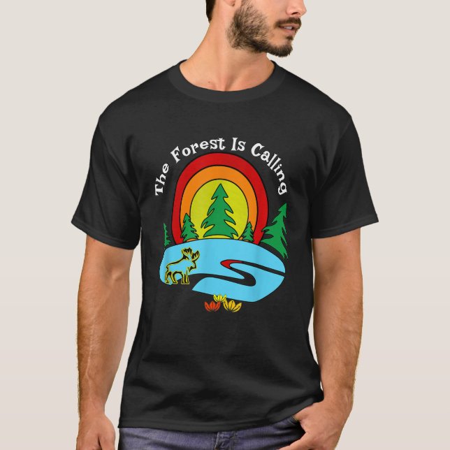 Camiseta Ataque Ao Exterior E Presente A Floresta É Chamada (Frente)
