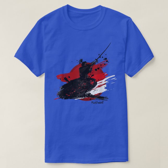 Camiseta Ataque ao Guerreiro do Samurai, no Japão, Katana (Frente do Design)