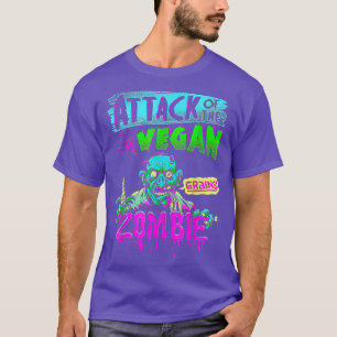 Camiseta Ataque aos Vegan Zombies Vegetarian Halloween