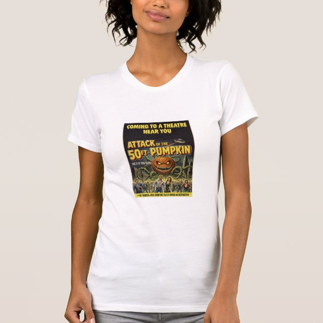 Camiseta Ataque da Pumpkin de 50 pés (Frente)