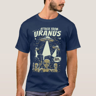 Camiseta Ataque de Urano Retro Espaço Alien UFO Quadrinho