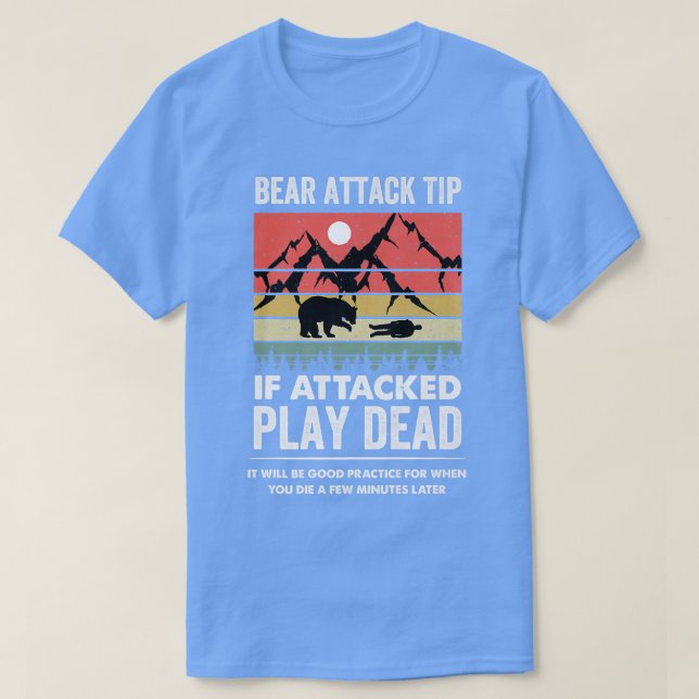 Camiseta Ataque de Urso Acampamento de Caminho Sofrendo Via (Frente do Design)