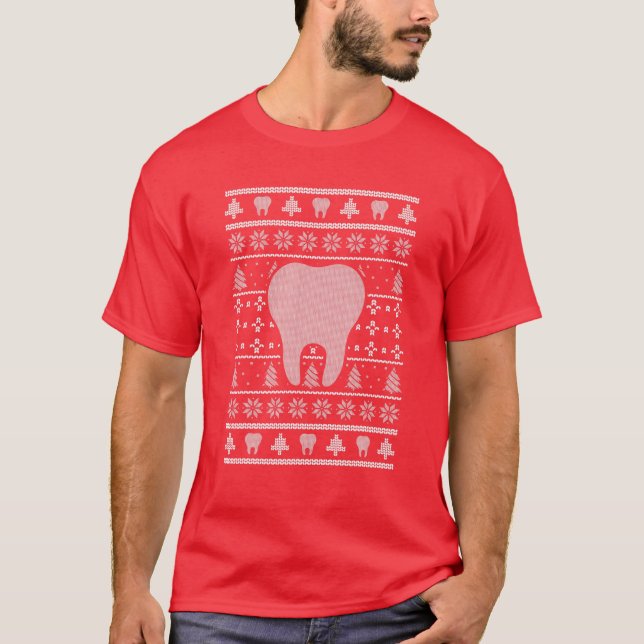 Camiseta Ataque dentário de estilo de vida bonito de Natal  (Frente)