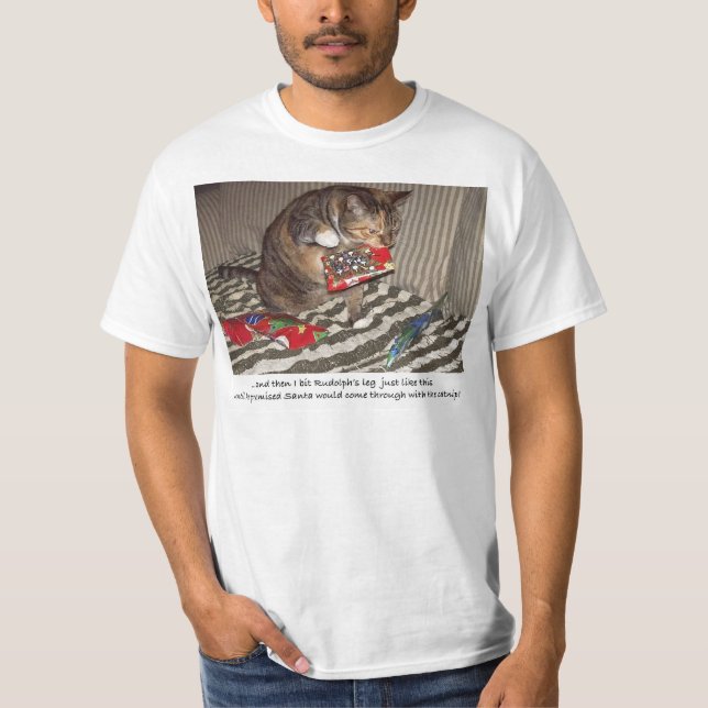 Camiseta Ataque do gato do Natal (Frente)